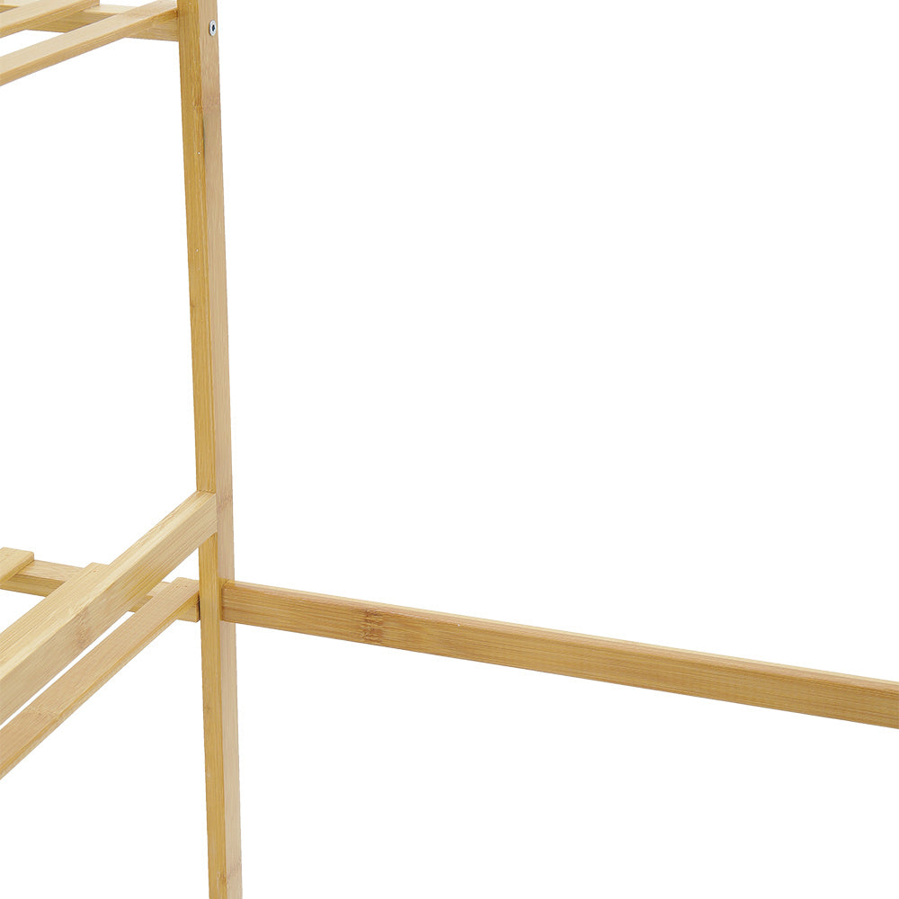 Close-up of the bamboo hanging rail and frame joint