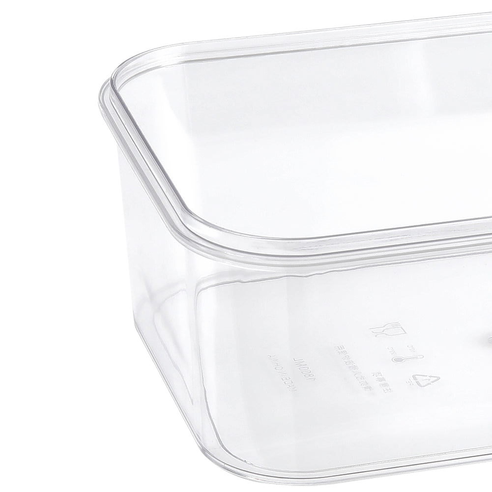 Close-up of the clear box wall and rim