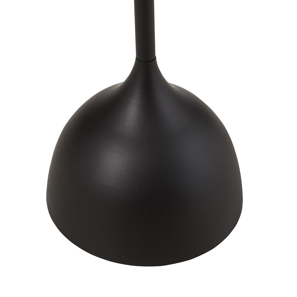 Close-up of the black tulip-shaped base and slim stem