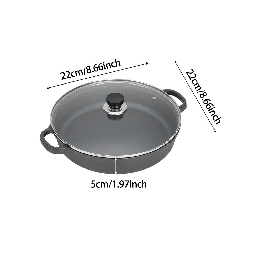 The 22 cm braiser with lid on white, 5 cm deep