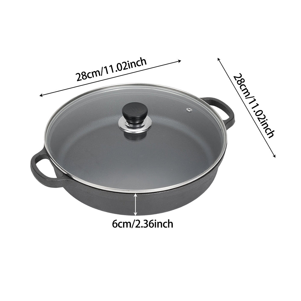 The 28 cm braiser with lid on white, 6 cm deep
