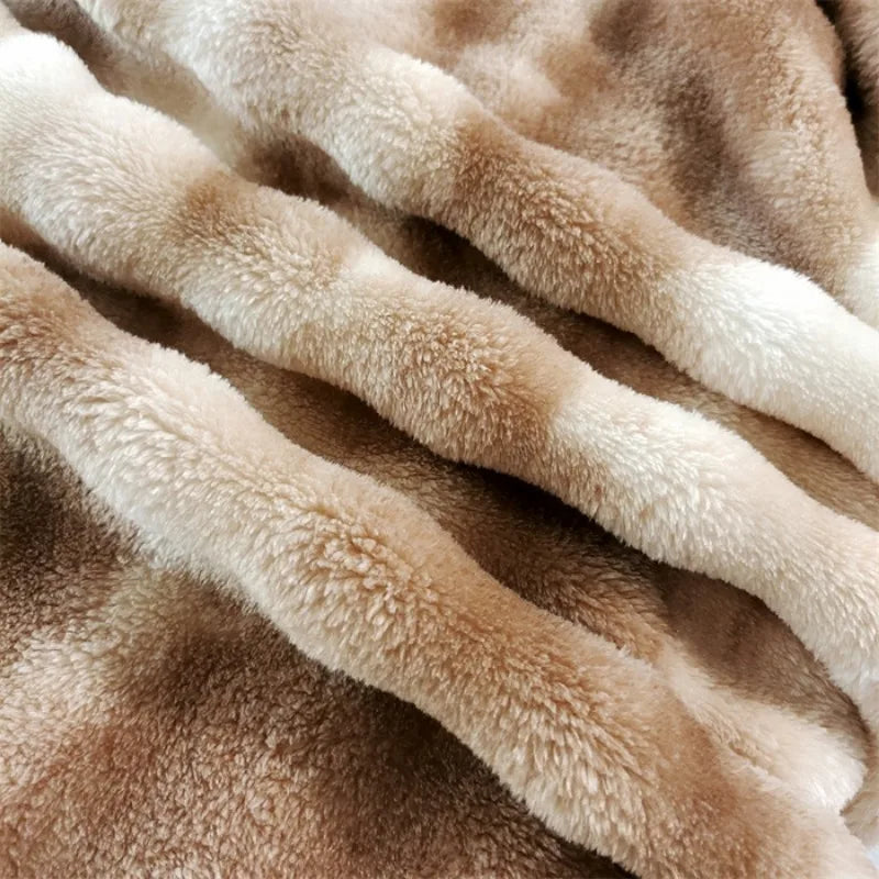 Close-up of the soft brown and cream gradient stripes