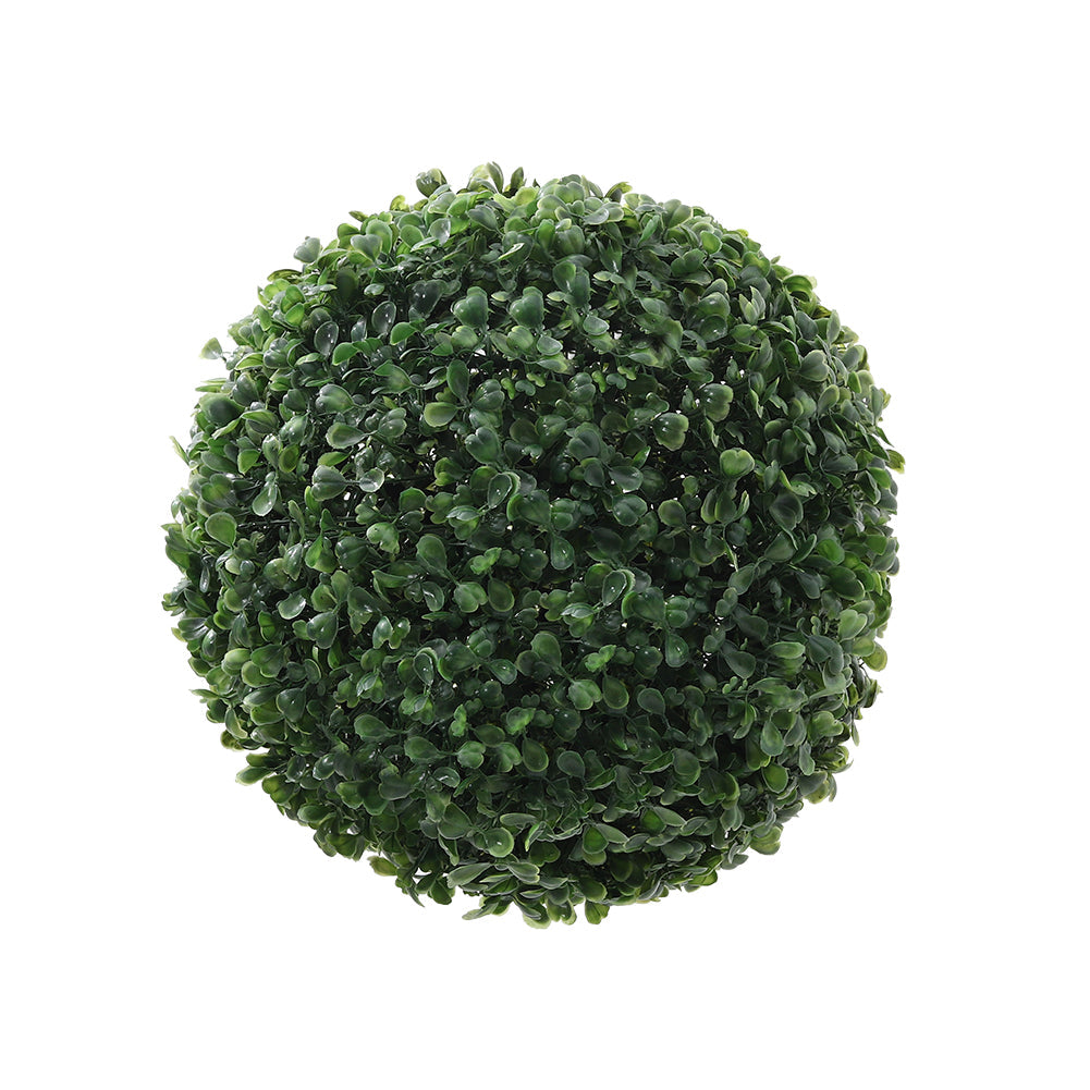 Artificial boxwood topiary ball on a white background
