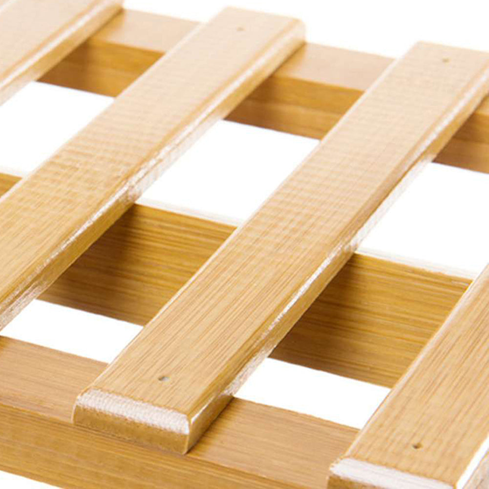 Close-up of the slat joints under a shelf